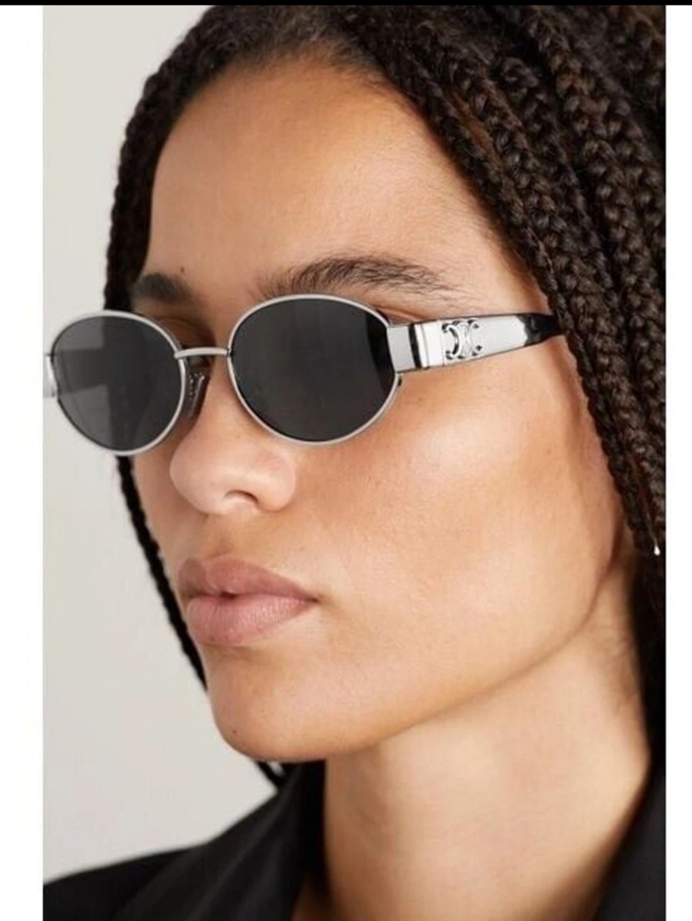 Brand NEW!! Celine CL40235U 16A Triomphe Metal Sunglasses Silver Frame Grey Lens - Picture 13 of 16